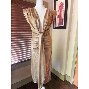 Elegant Gold Formal Dress Milio Milano Medium